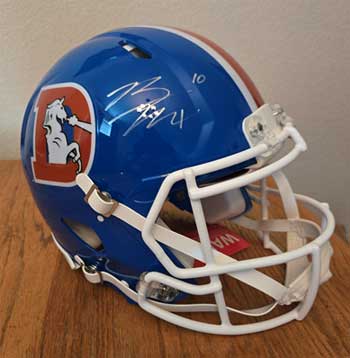 Denver Broncos signed Bo Nix Helmet